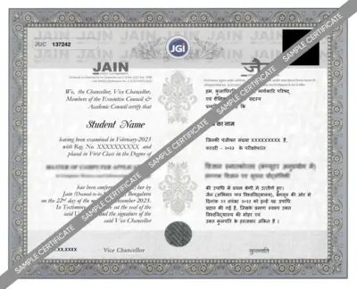 JAIN Degree Certificate